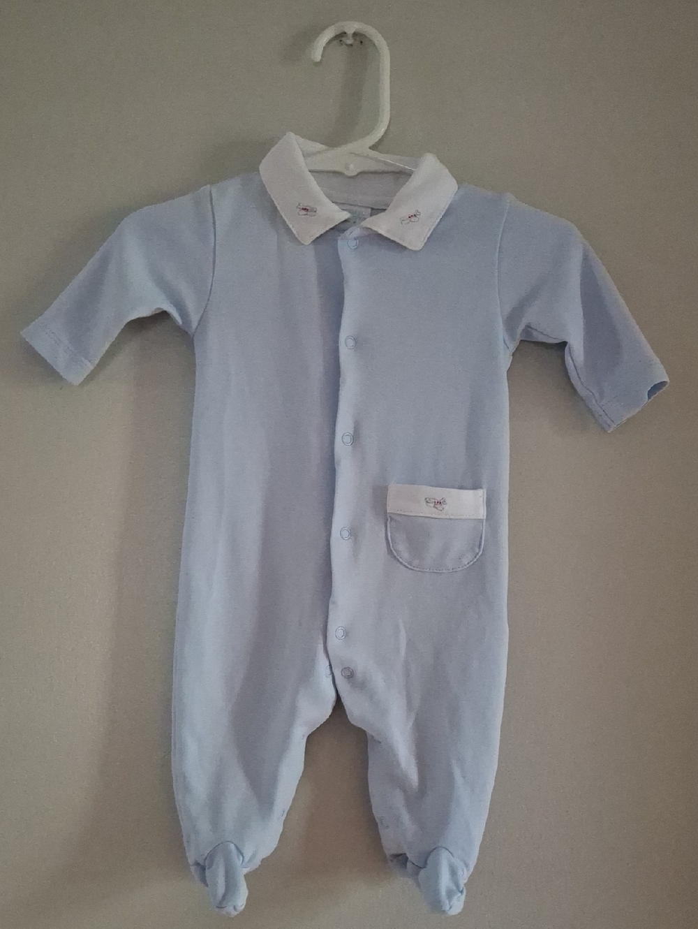 100% Pima Cotton Edgehill Collection Airplane Sleeper 0-3m